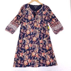 Jessica Howard Floral Paisley Shift Dress 14 Navy